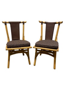 Pair of Rattan Side Chairs