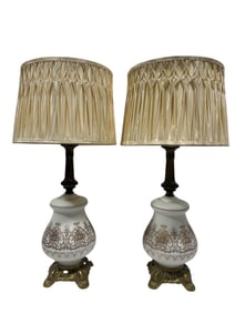 Pair of Vianna VV Frosted Glass Table Lamps