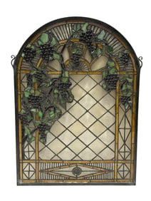Meyda Grape Diamond Trellis Stained Glass Window