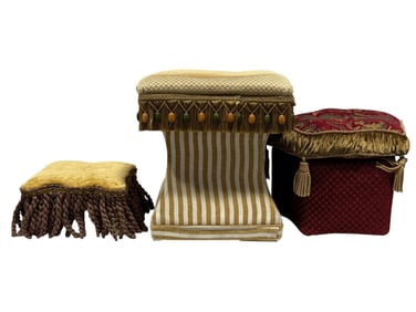 Group of 3 Upholstered Stools