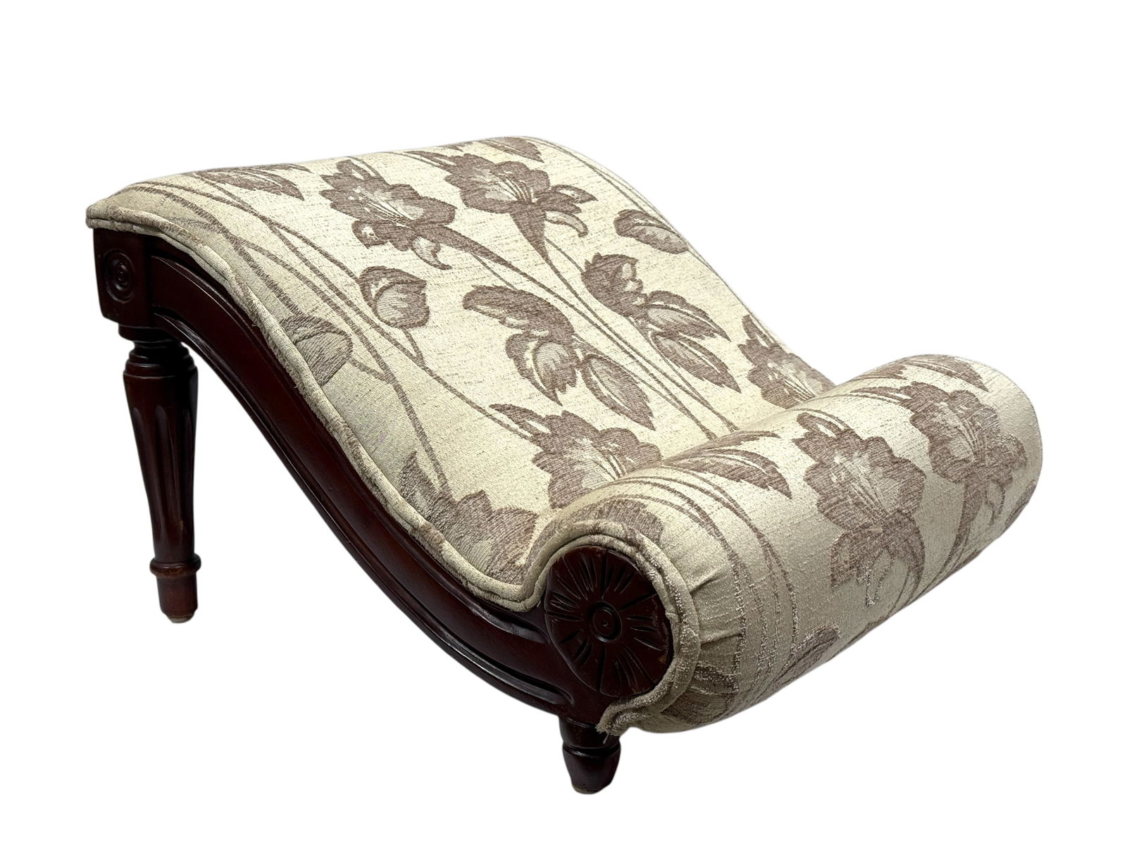 Mahogany Curved Gout Style Footstool (1 of 4)