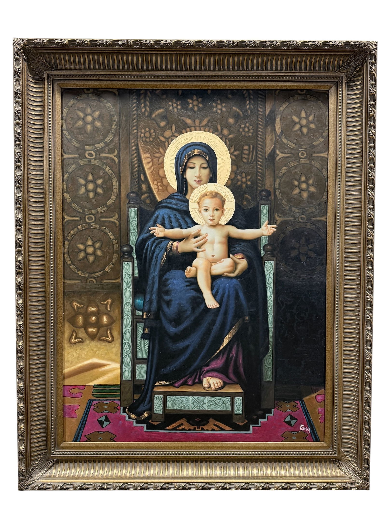 Signed Pany Embellished Madonna & Child Giclee