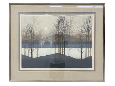 Signed Virgil Thrasher "Blue Mist" Serigraph w/ COA