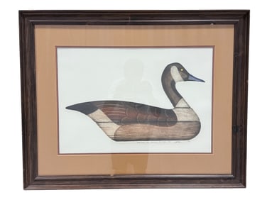 Signed Arthur Nevin "Canadian Duck Decoy" Lithograph