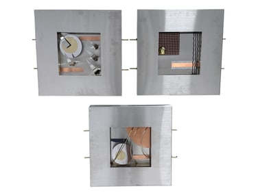 (3) Curtis Jere Post Modern Mixed Metals Wall Sculpture