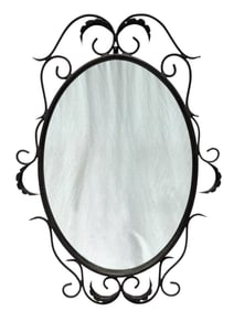 Oval Wrought Iron Wall Mirror