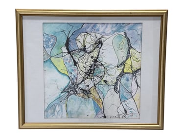 Signed Abstract Watercolor Painting