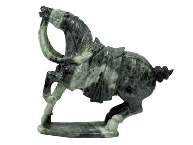 Chinese Hand Carved Jade Horse Sculpture