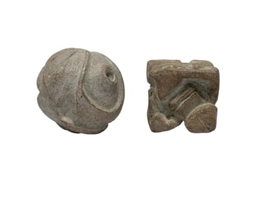 Pair of Abstract Carved Stones