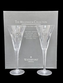 Pair of Waterford "Love" Millennium Fluted Glasses