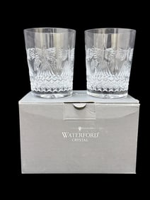 Pair of Waterford "Peace" Double Old Fashioned Millennium Glasses
