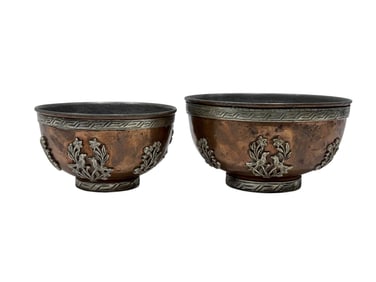 (2) Tibetan Copper Offering Bowls