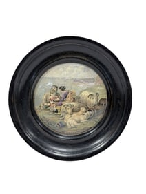 Framed 19th C. Prattware "Peace" Plaque