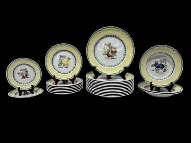 (24Pcs) Villeroy & Boch "Fresh Garden Valence" Porcelain