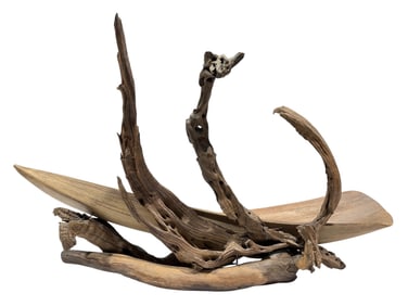 Large Mid Century Abstract Driftwood Sculpture
