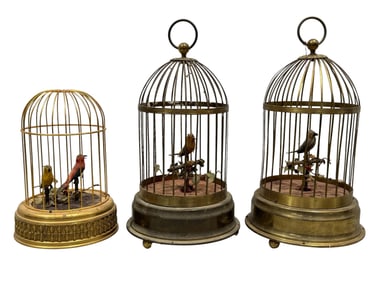Group of 3 German Bird Cage Music Boxes
