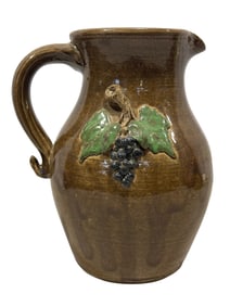 Signed Bobby Ferguson Grape Pottery Pitcher