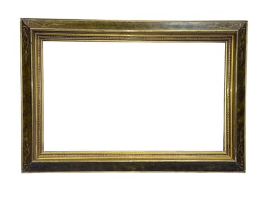 Late 19th C. Unique Giltwood and Stenciled Frame