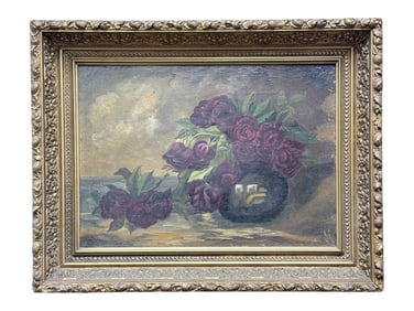 Elegant 19th C. Oil on Canvas Still Life Impressionist Painting