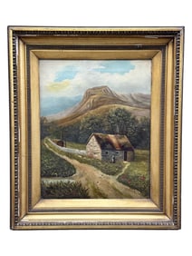 Signed L. Cooper 19th C. Scottish Oil on Canvas Landscape Painting