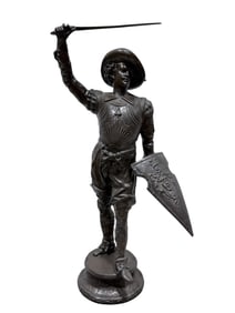 Large Fine Antique Bronze Musketeer Sculpture