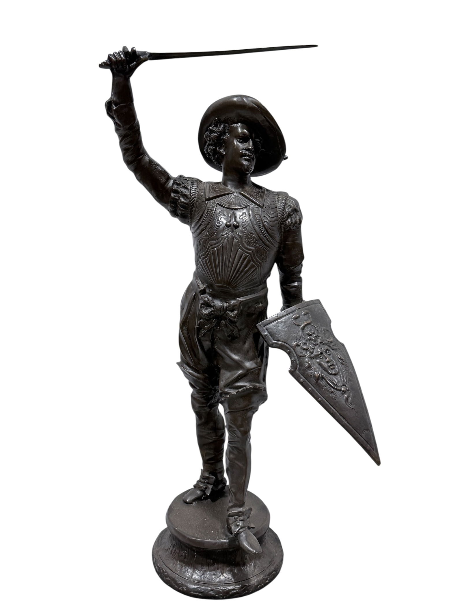 Large Fine Antique Bronze Musketeer Sculpture (1 of 15)