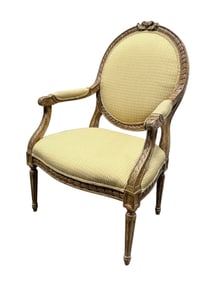 Quality Louis XVI Style Medallion Back Armchair
