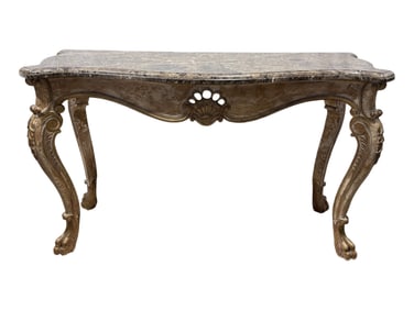 Large Marble Top George III Style Console Table by Ferguson Copeland