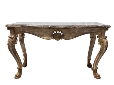 Large Marble Top George III Style Console Table by Ferguson Copeland