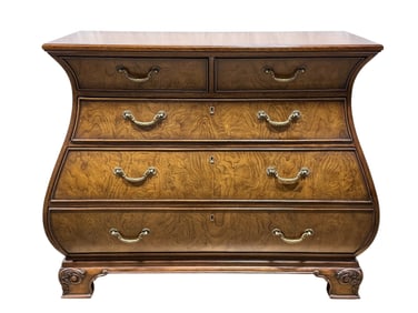 Quality Ethan Allen 5 Drawer Bombe Contemporary Chest