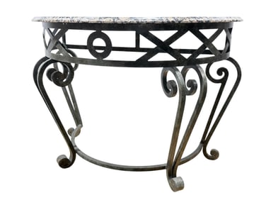 Granite Top Demi Lune Iron Base Table