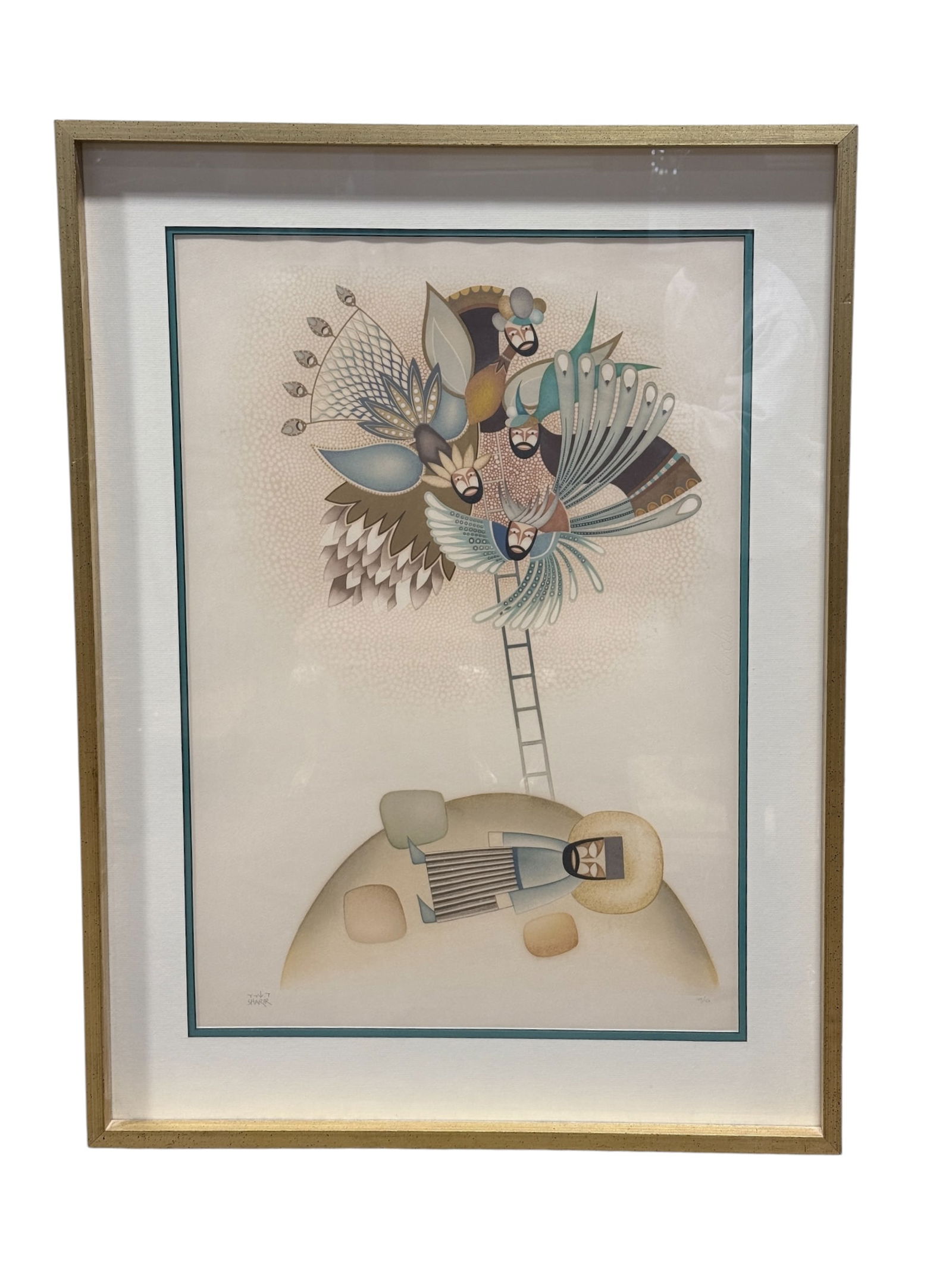 Signed David Sharir "Jacob's Dream" Colored Lithograph (1 of 10)