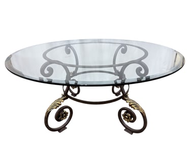 Fine Quality Glass Top & Iron Base Dining Table
