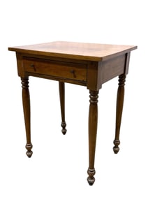 19th C. American Sheraton Style Side Table w/ Drawer