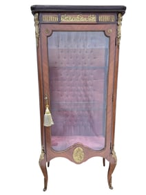 19th C. French Curio Cabinet w/ Bronze Mounts