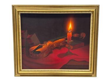 Signed Alois Hennersdorf Oil on Canvas "Still Life" Painting