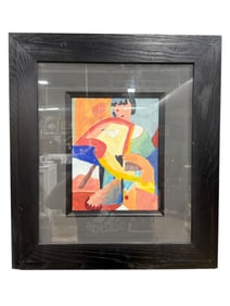 Cir 1938 Polly Scribrer Ames "Cubist Nude" Oil on Paper