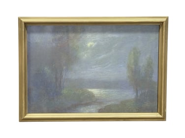 Signed Spicuzza c1920s "River Scene" Pastel on Paper