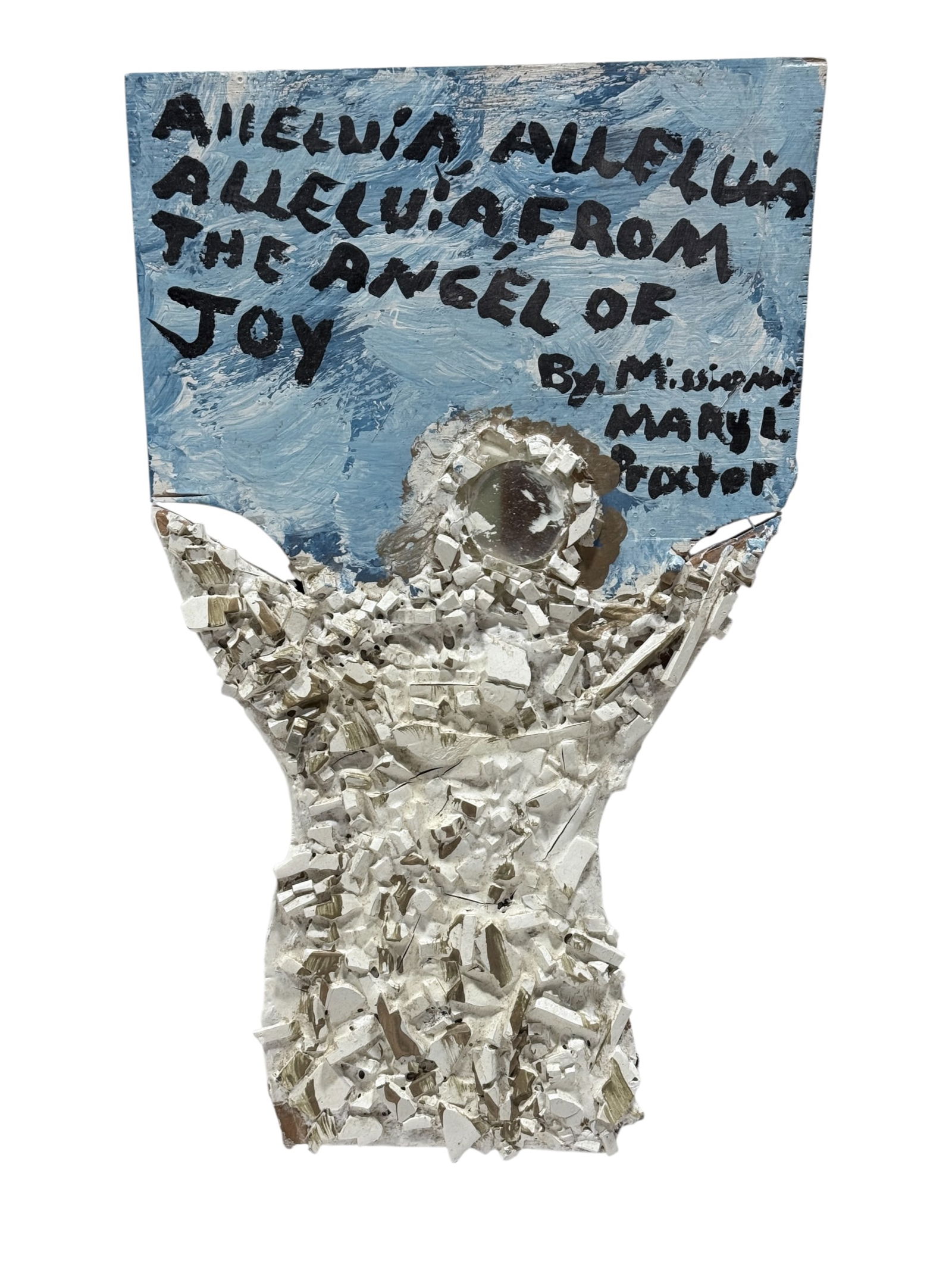 Signed Mary Proctor "The Angel of Joy" Folk Art on Wood (1 of 4)