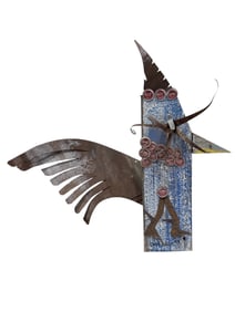 Signed Doug Adam '99 Mixed Media Folk Art Chicken