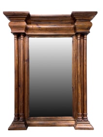 Solid Wood Column Design Beveled Mirror