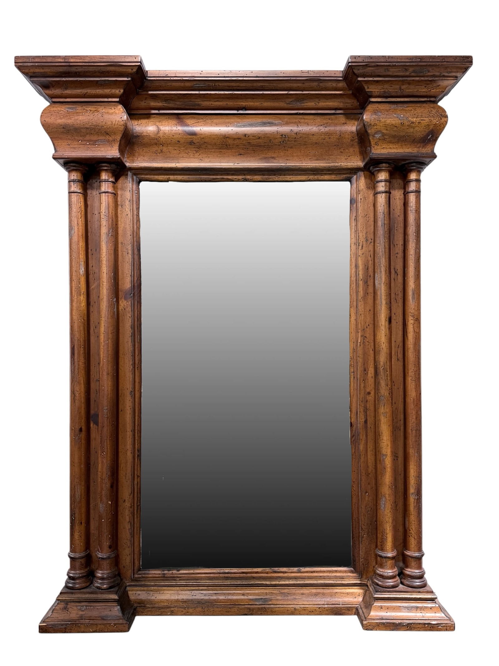 Solid Wood Column Design Beveled Mirror (1 of 4)