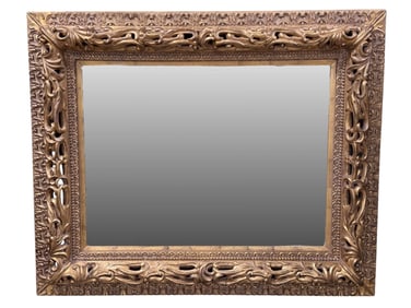 Very Large Finely Carved Wood Gilded Mirror