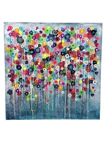 Signed Vigo Orig. Mix Media "Happy Hour" Art on Canvas