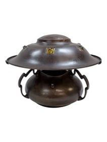 Fine Early 20th C. Austrian Arts & Crafts Jeweled Lamp