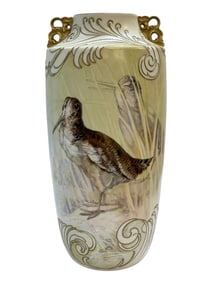 Fine Limoges France Hand Painted Birds Vase