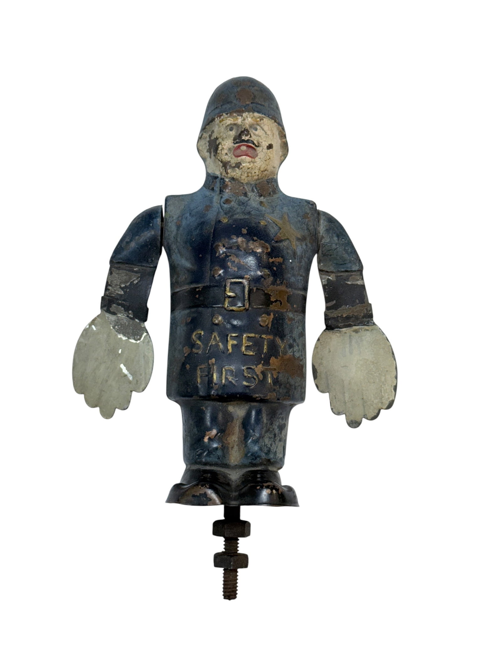 RARE Louis Vincent Aronson Whirligig "Safety 1st" Hood Ornament (1 of 9)