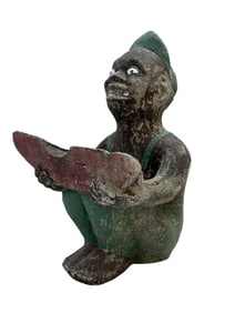 19th C. Painted Black Americana Garden Statue