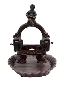 RARE 19th C. Cast Iron Black Americana Jockey Boot Scraper