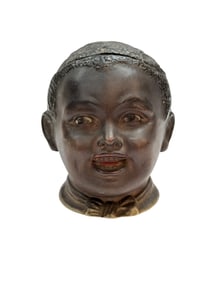 Antique "Black Boy" Black Americana Tobacco Humidor Jar